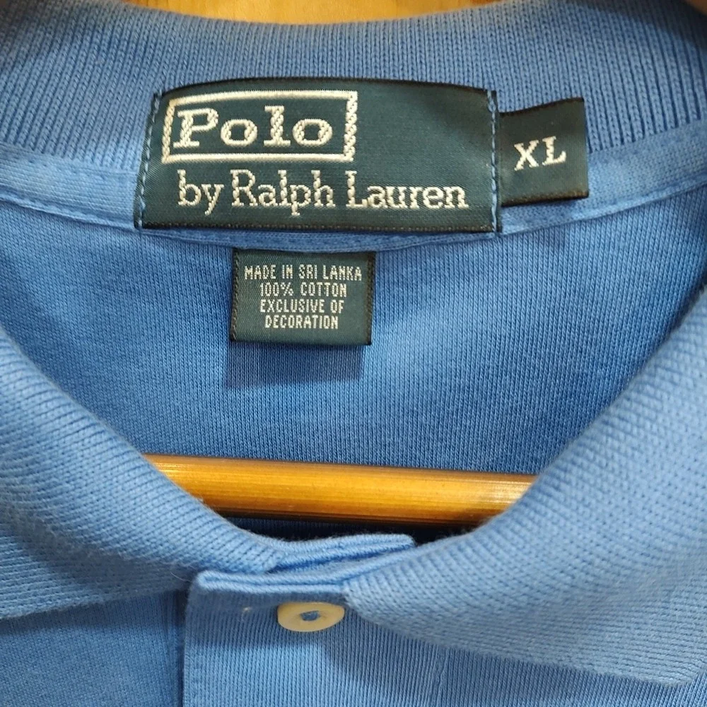 Polo Ralph Lauren Blue Classic Polo Shirt with‎ Embroidered Logo Sz XL Simple
